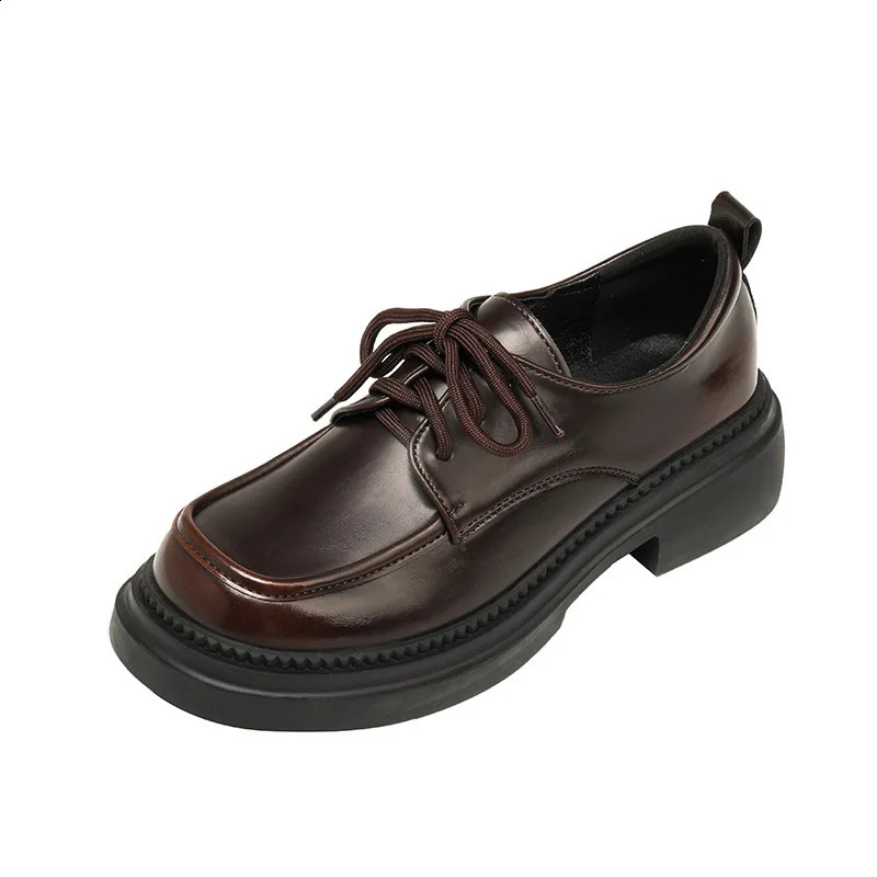 Women Spring and Autumn Black Oxford Shoes Unisex Fashionable Versatile Party Wedding Shoes Women School Lace Up Loafers 250227