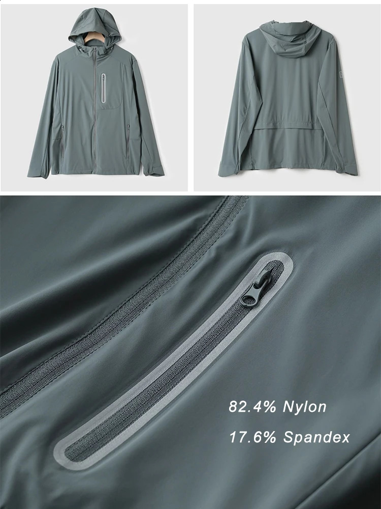 Men Summer Jacket UPF50 UV Blocking Skin Coats Nylon/Spandex Breathable Quick Dry Light Thin Sun Protection Hooded Windbreakers 240826