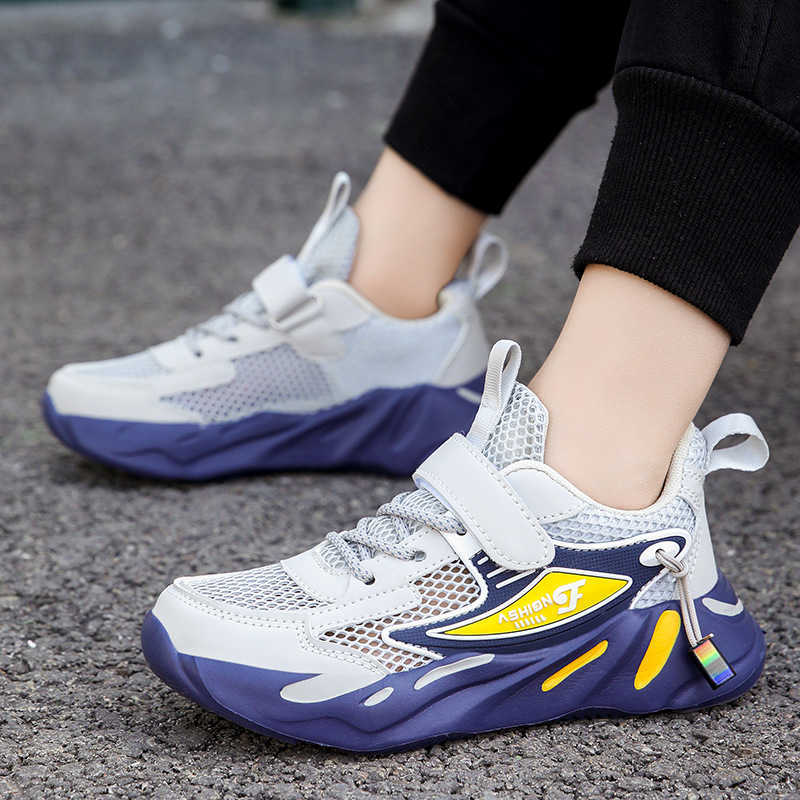 Athletic Outdoor Boys sports 2024 spring/summer new item breathable solid sole dad single mesh childrens casual shoes H260130