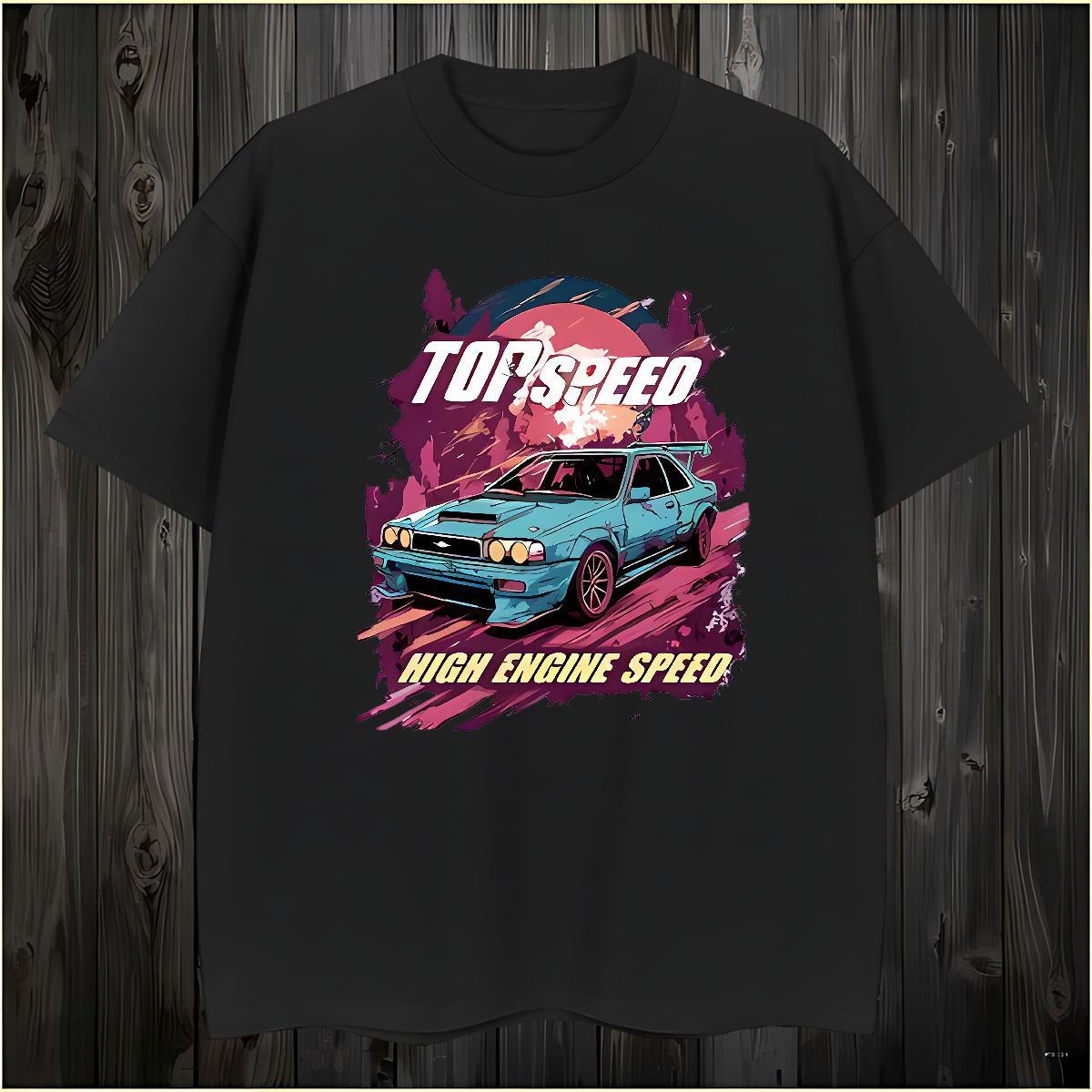 Popular Man T Shirts 230g Pure Cotton car Hip Hop Black Oversized Round Neck Short Sleeve Men Tshirts Designer Fashion Tops Tees