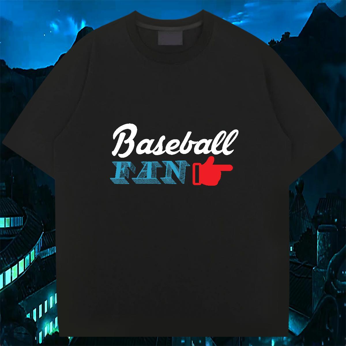 Brand T-Shirts for Men 230g 100% Cotton baseball High Street Hip Hop Anime O Neck Short Sleeves Tshirt for Man Woman Fashion Designer Wear