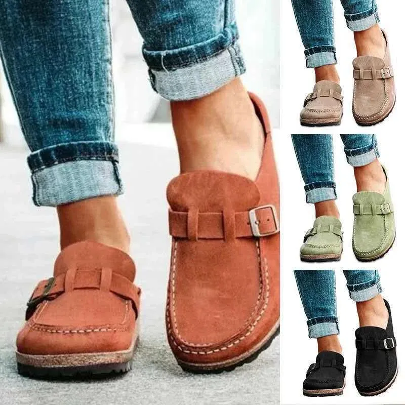 Women Slippers Retro Shoes Slip On Mules Ladies Comfort Flats Sandals Female New Plus Size35- 43 Casual Men Summer Flat Clogs atos Mujer