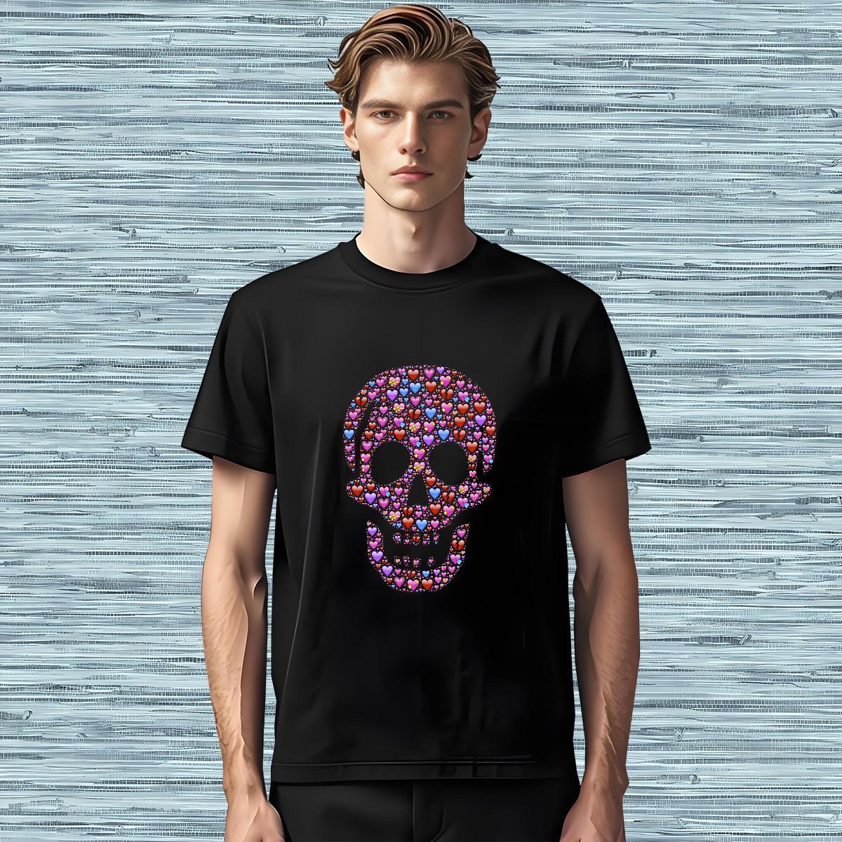 Wholesale Men T Shirts 100% Cotton 230g skull Outdoor Plus Size Custom Crew Neck Breathable Men Tops Tees DIY Tee Shirt
