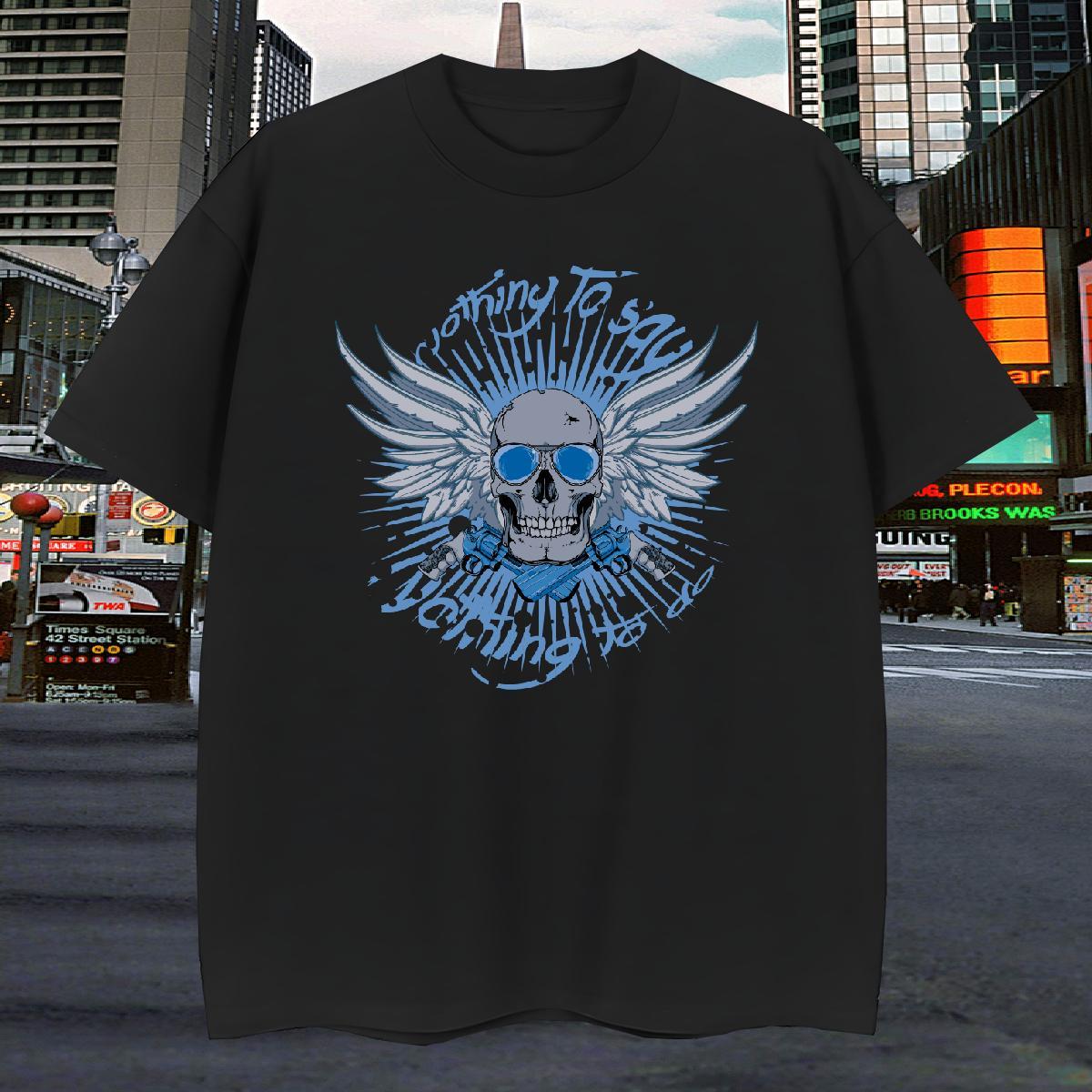 Unisex T-Shirts 100% Cotton 230g skull Hip Hop Custom Print Plus Size Short Sleeve Soft Men Tees 2024 New Polos