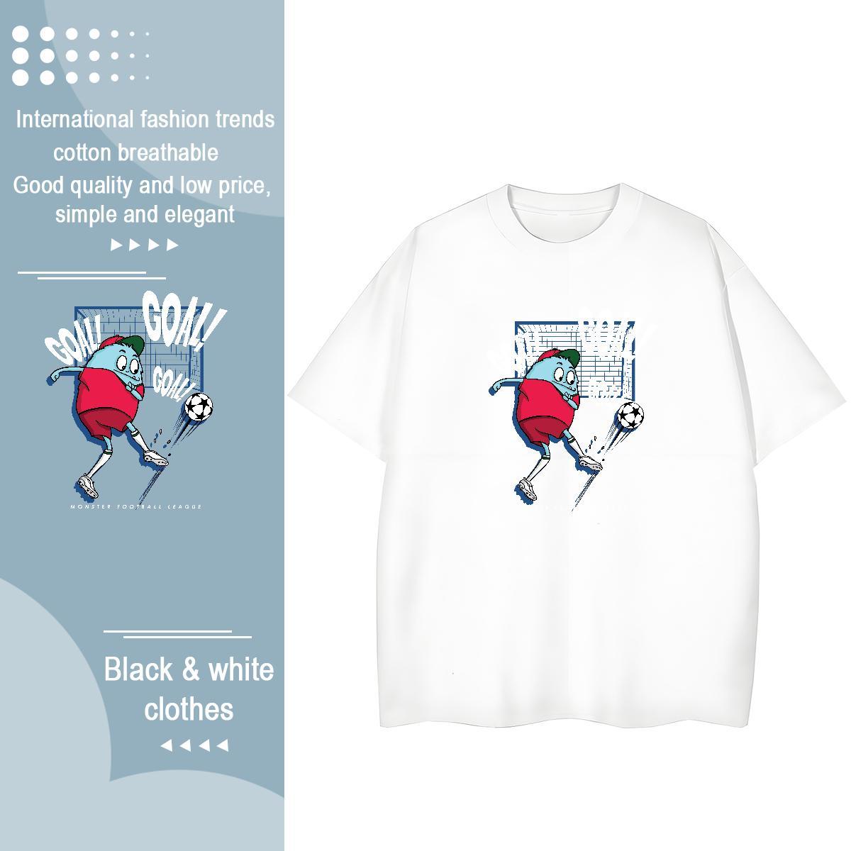 Unisex Unisex Tshirts 230g Pure Cotton USA Daily Outfit T Shirt For Woman O-Neck Short Sleeve Cartoon Printing L-4XL Tops Shirt