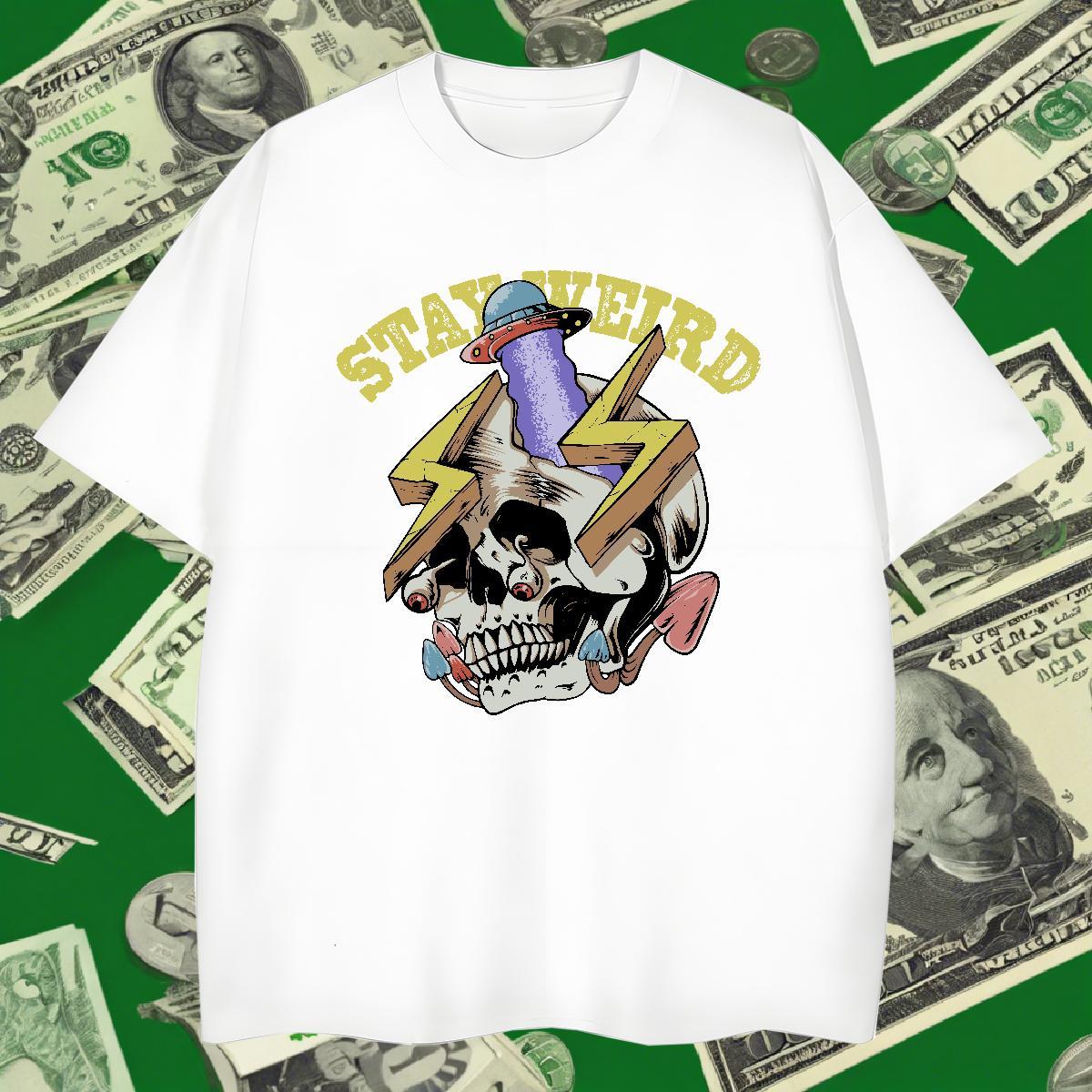 Designer Men T Shirts 100% Cotton 230g skull Street Wear Custom Cartoon Round Neck Short Sleeve Men Tops Tees Wholesale Clothes