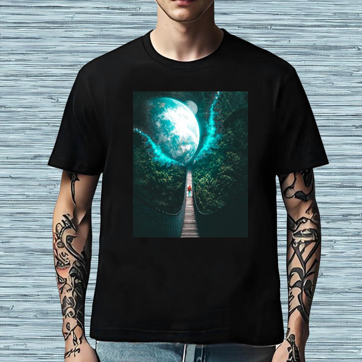 High Quality T Shirts Men 230g Cotton sky Hip Hop Street Graphic O-Neck Short Sleeve Tshirt for Man Woman Customized Top Tees