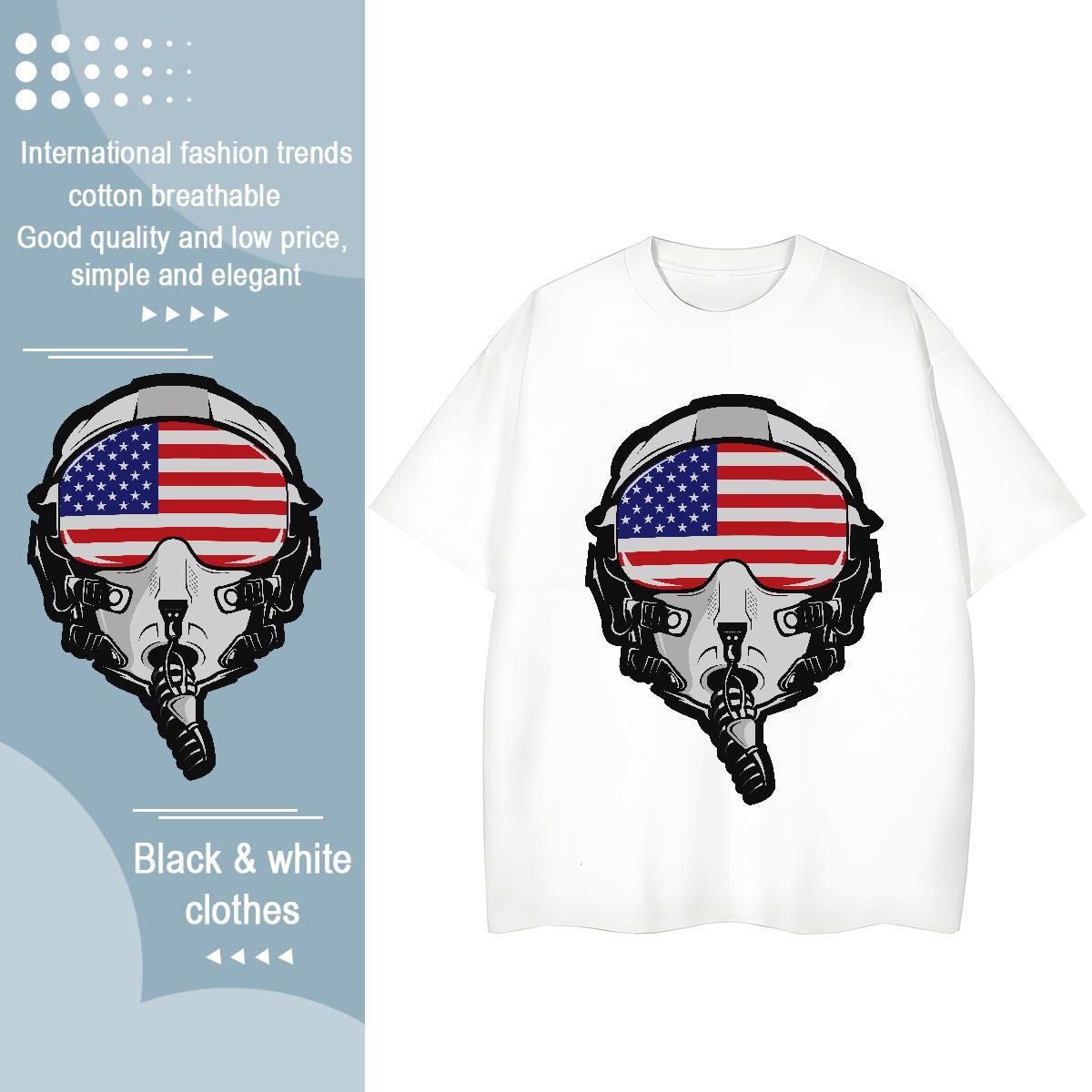 Unisex Tshirt for Man Woman 230g Pure Cotton spaceman Sports Street Wear Womens T Shirts Crew Neck Anime Tees