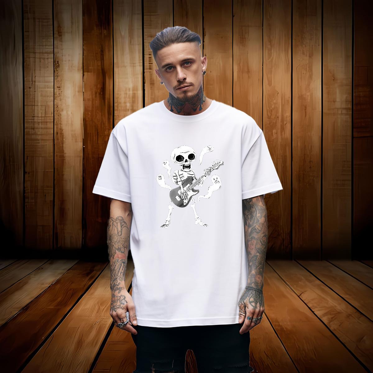 Soft T Shirts Men 100% Cotton 230g skull Hip Hop Street Graphic Breathable Short Sleeve Men Clothes T-Shirt Designer Tops Shirt