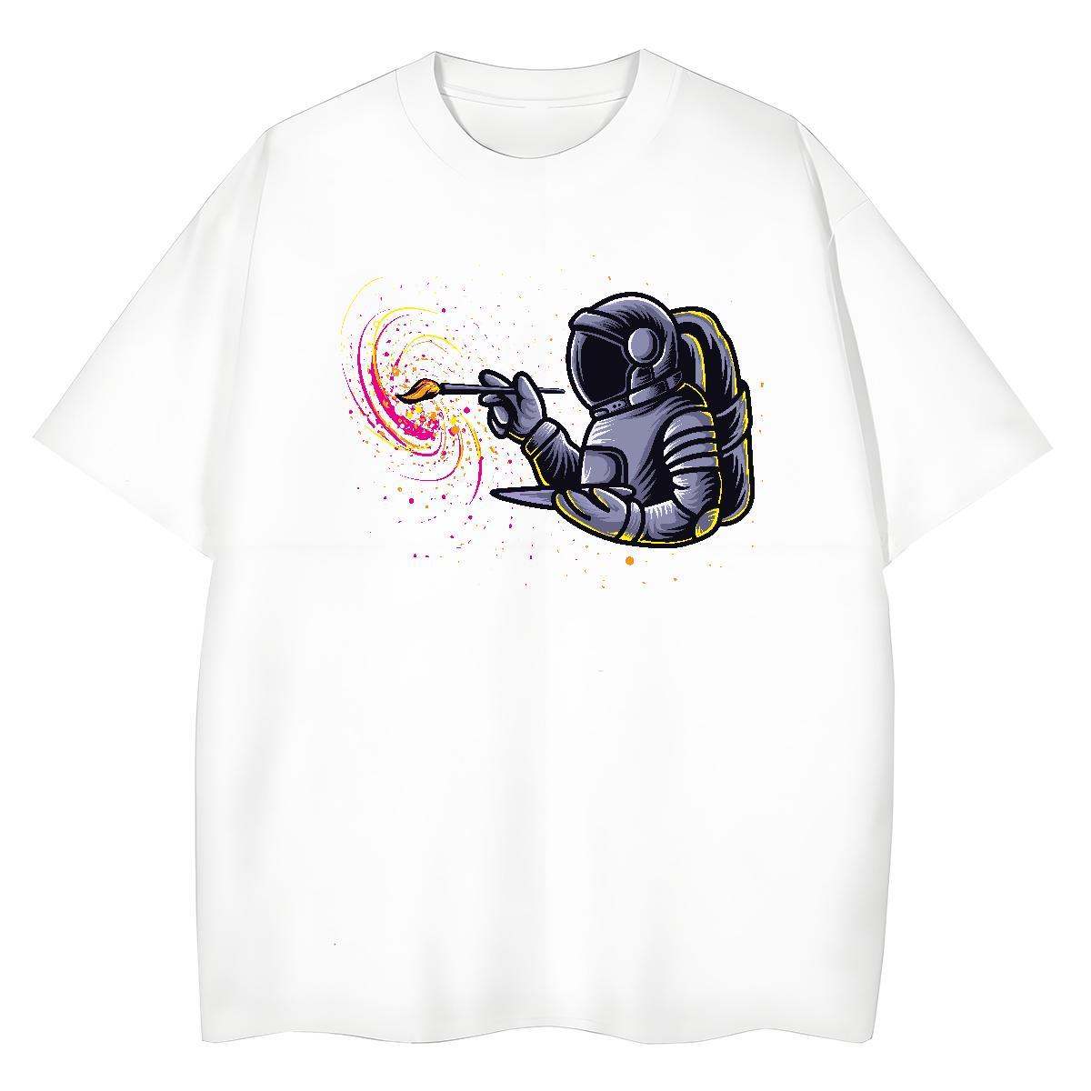 Loose fit Womens Tshirts 230g 100% Cotton universe Street Wear T shirt Comfortable Anime Oversized Tees