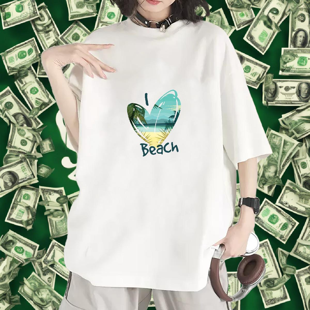 Popular Lady T shirt 230g Cotton icon Sports Street Wear T-Shirts Breathable Soft Oversized Tops Shirt
