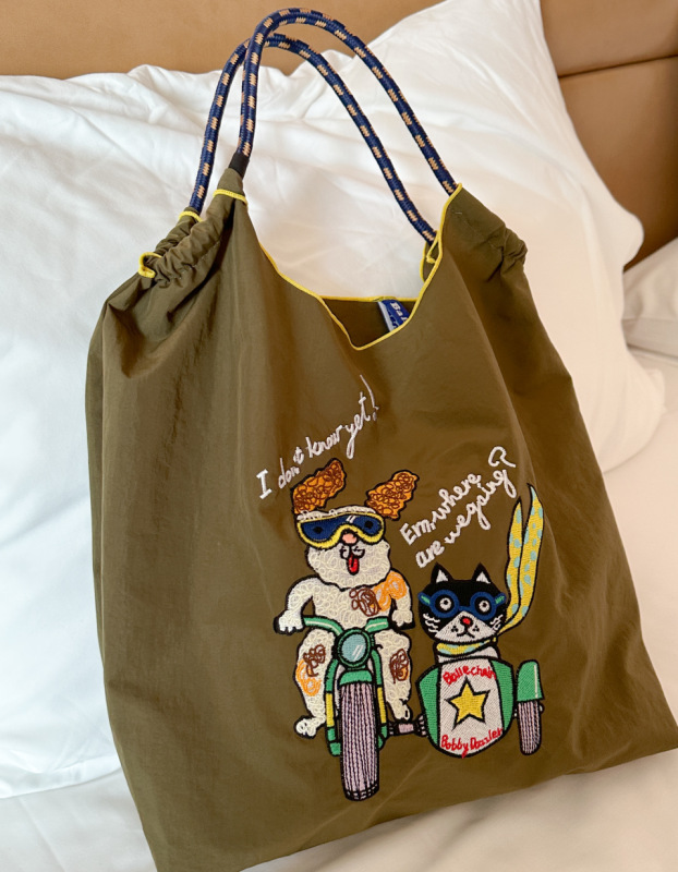 Letter Graphic Tote Bag Large Capacity Bag For Women lightweight stitch bags