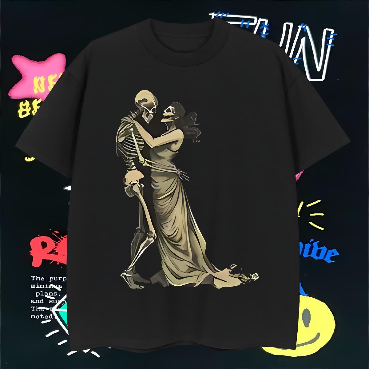 Classic T shirt 230g Pure Cotton skull Daily Wear DIY Printed Short Sleeve Soft Men Tops Tees Fashion Design Tops Shirt