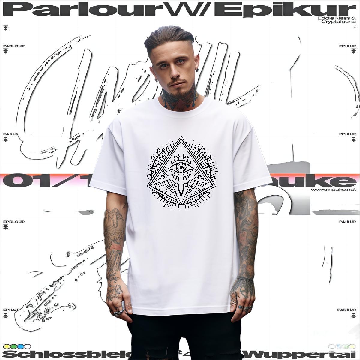 Designer T Shirts Men 230g Cotton eye of the devil Street Custom Anime Short Sleeve Soft Mens Tshirts New Tops