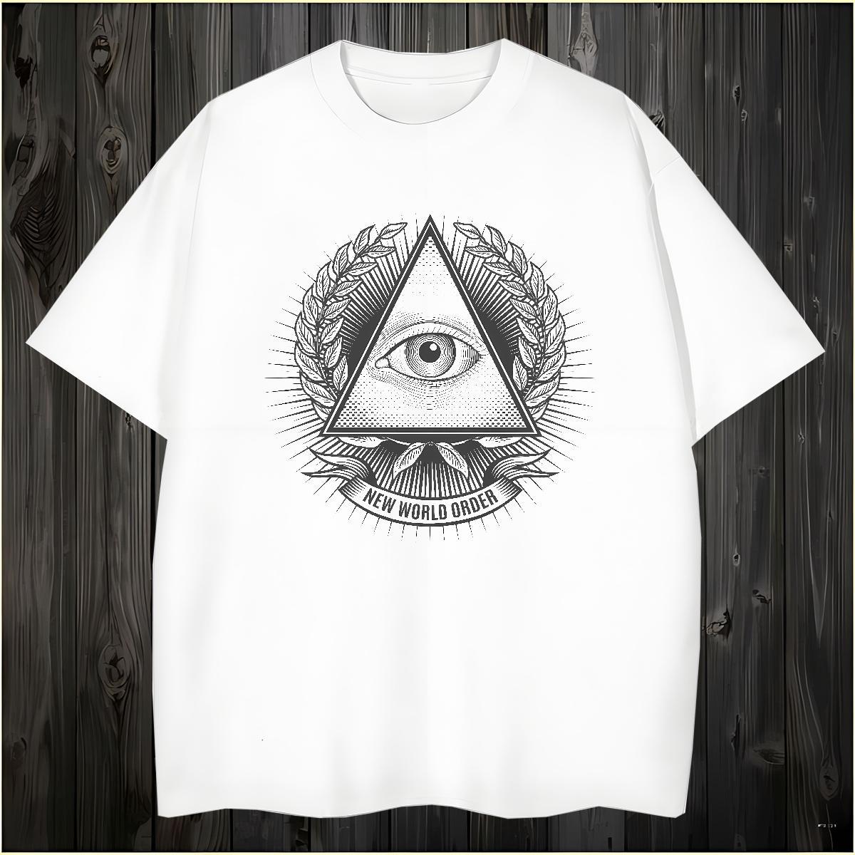Soft Man T Shirts 230g Cotton eye of the devil Street Casual Customized Breathable Soft Men Clothes T-Shirt Casual New Tops