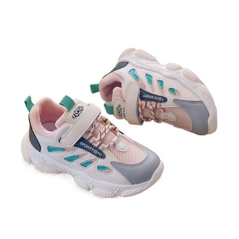 Athletic Outdoor Boys 2023 Spring and Autumn new breathable sports Girls dad Childrens casual running mesh shoes H260130