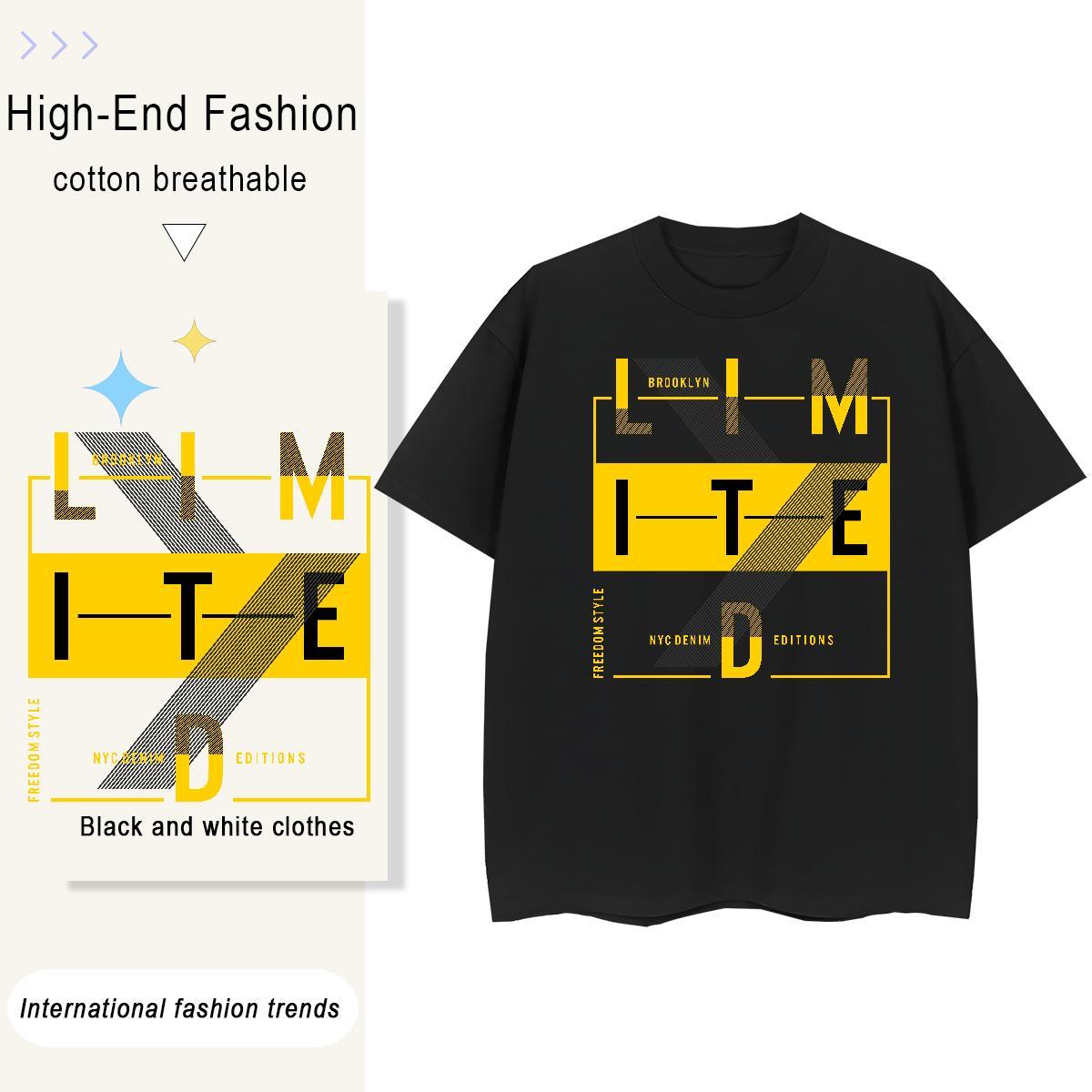Female Woman Tshirt 230g Pure Cotton letter Beach Womens T Shirts Short Sleeve O-Neck Cartoon Printing L-4XL Clothes