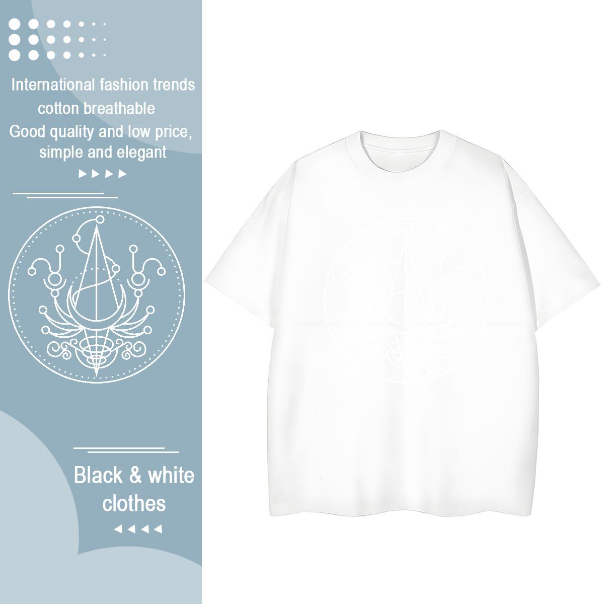 Loose fit Woman Tshirt 100% Cotton 230g handpainted Hip Hop Women T Shirts Round Neck Short Sleeve Anime Oversized Tees