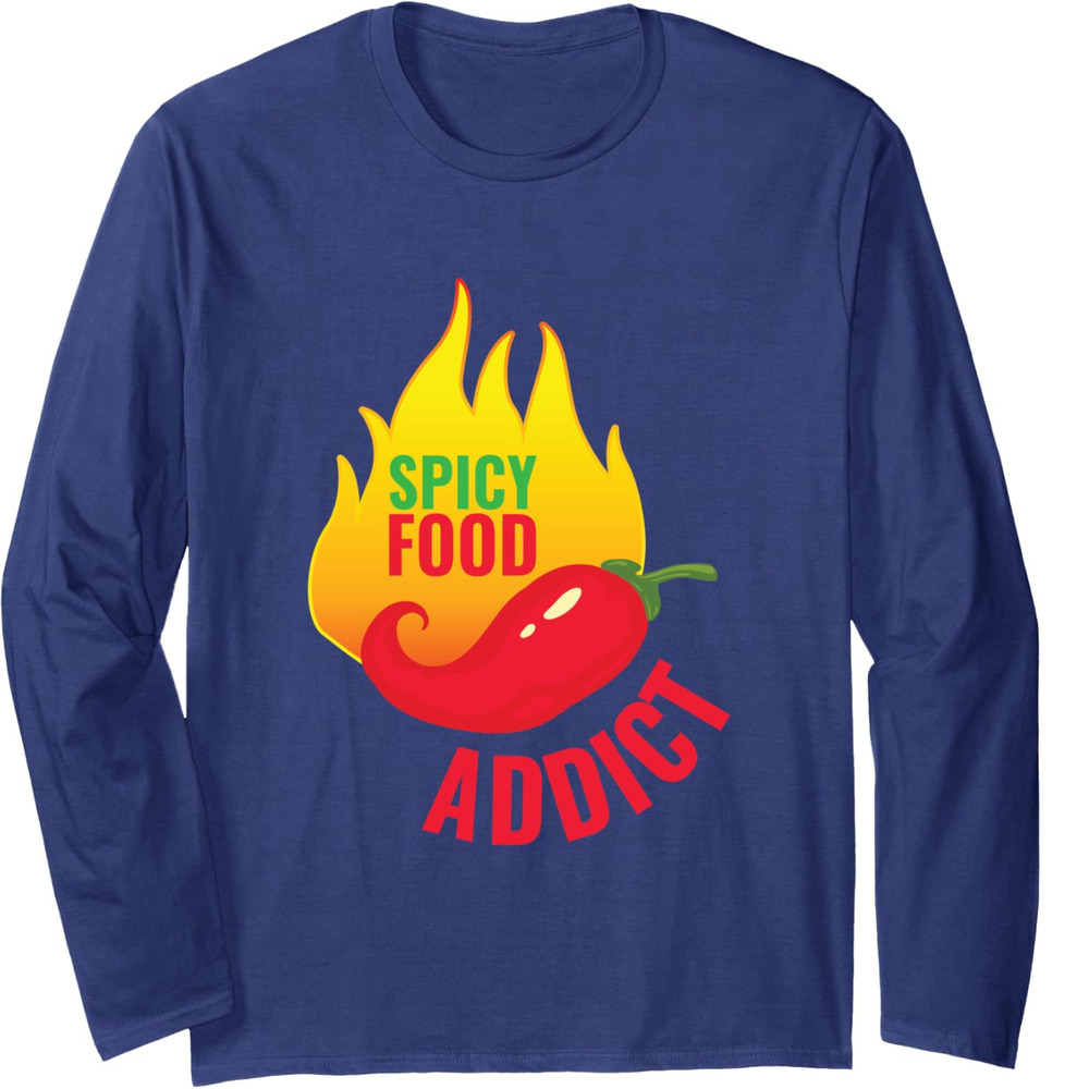 Long Sleeve Shirts for Men sweatshirt Spicy Food Chili Addict Pepper Flavored Food Lover Gift Chef Long Sleeve Tee Streetwear Casual tops clothes