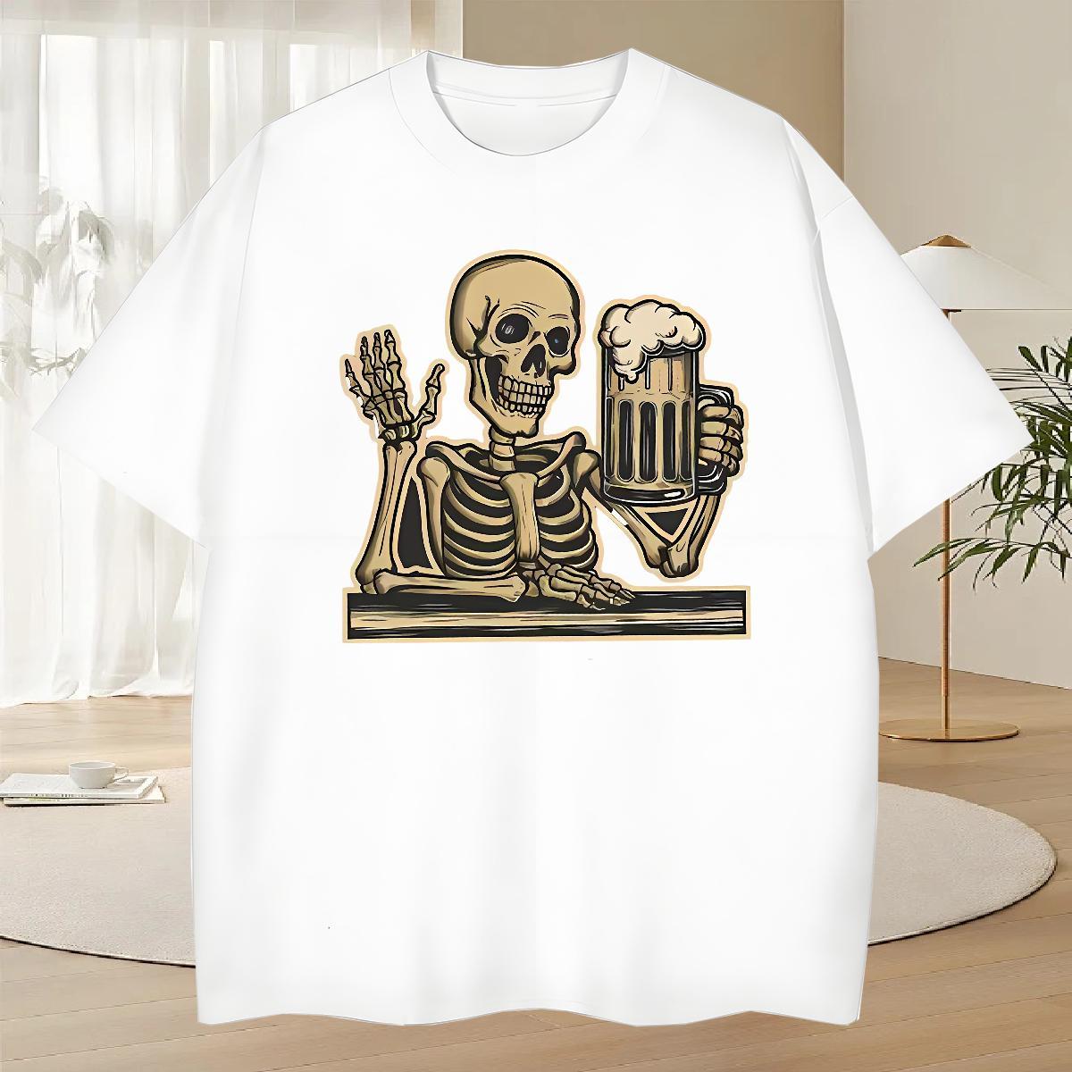 Popular Man T Shirts 230g 100% Cotton beer Street wear Hip Hop DIY Logo Oversized Crew Neck Breathable Men Clothes T-Shirt Custom Tshirts