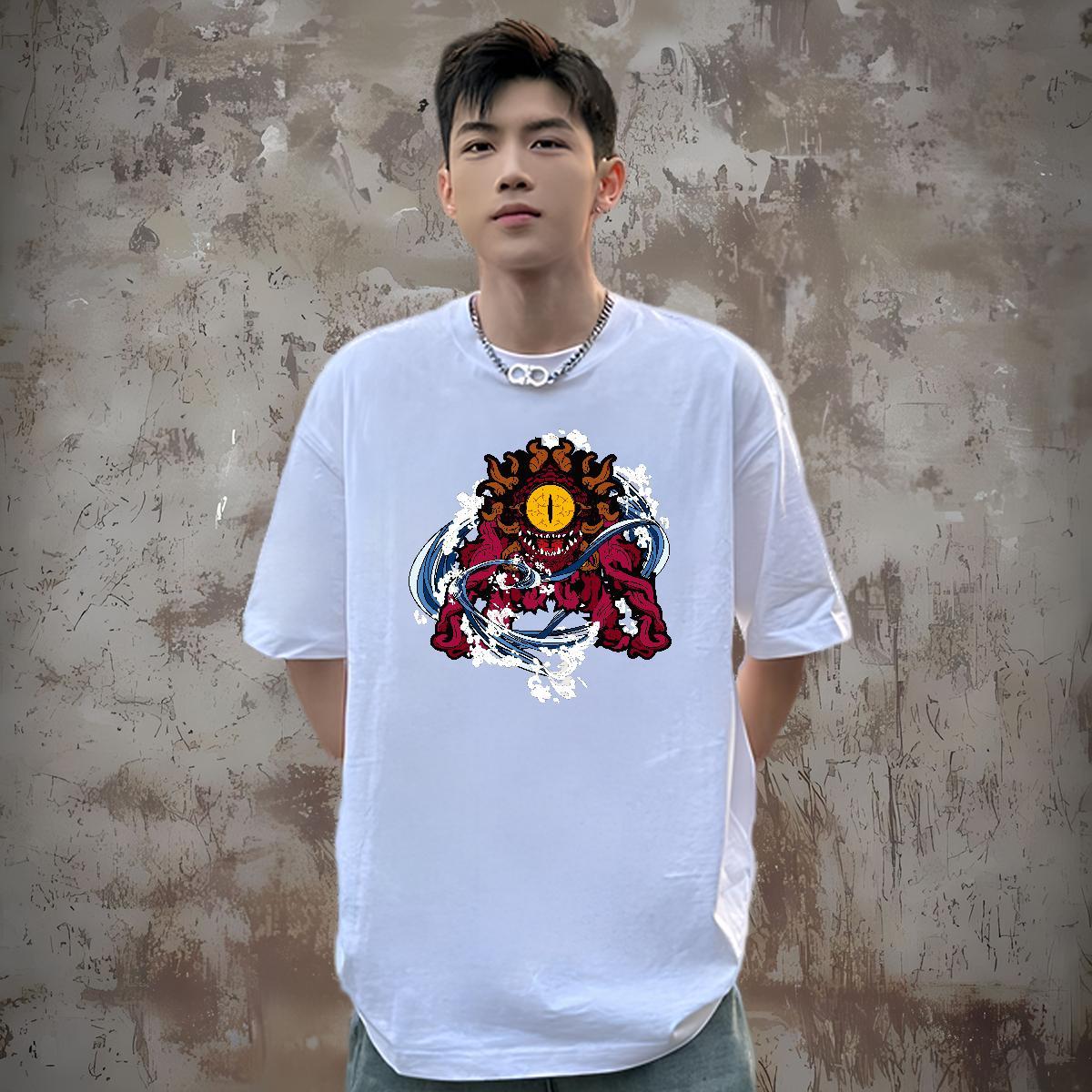 Brand T Shirts Men 230g Pure Cotton ET Beach DIY Printed O-Neck Short Sleeve Tshirt for Man Woman Designer Fashion Clothings