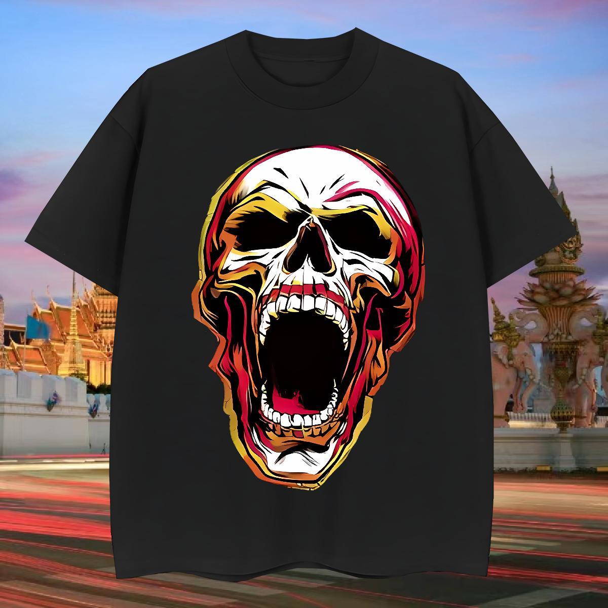 Cool T Shirts Men 100% Cotton 230g angry Street wear Hip Hop Custom Printed Breathable Crew Neck Men Clothes T-Shirt Classic Tops Tees