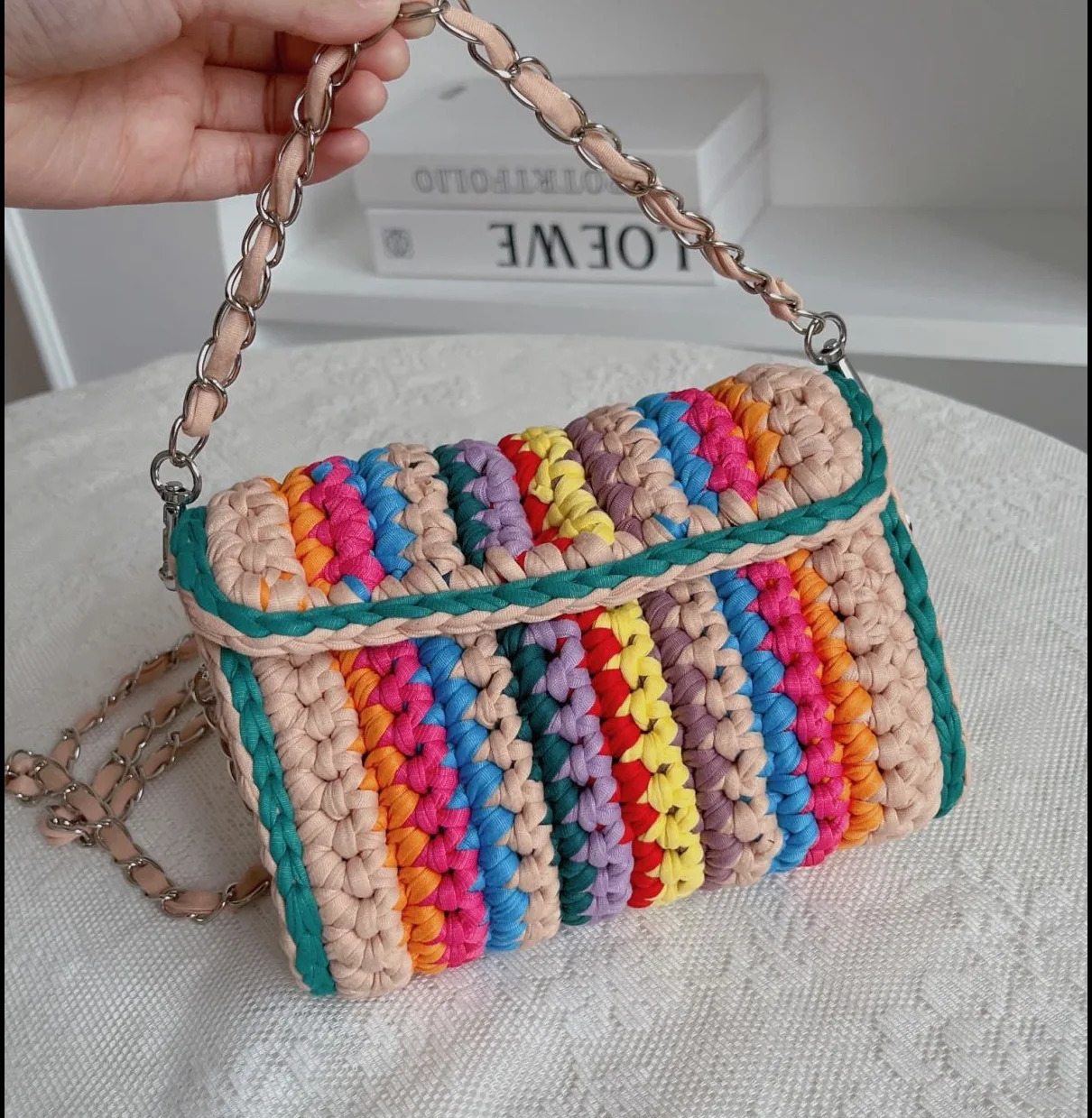 SCOFY Small Fashion Handmade Knitted Tassel Crossbody for Women Mini Chain Shoulder Bags Gorgeous Purses and Handbags 240826 a94b
