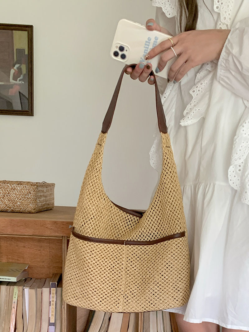 Women Bag French Style Straw Bag Literary Style Work Commuter Bag New Design Fashion Tote Bag Free shipping