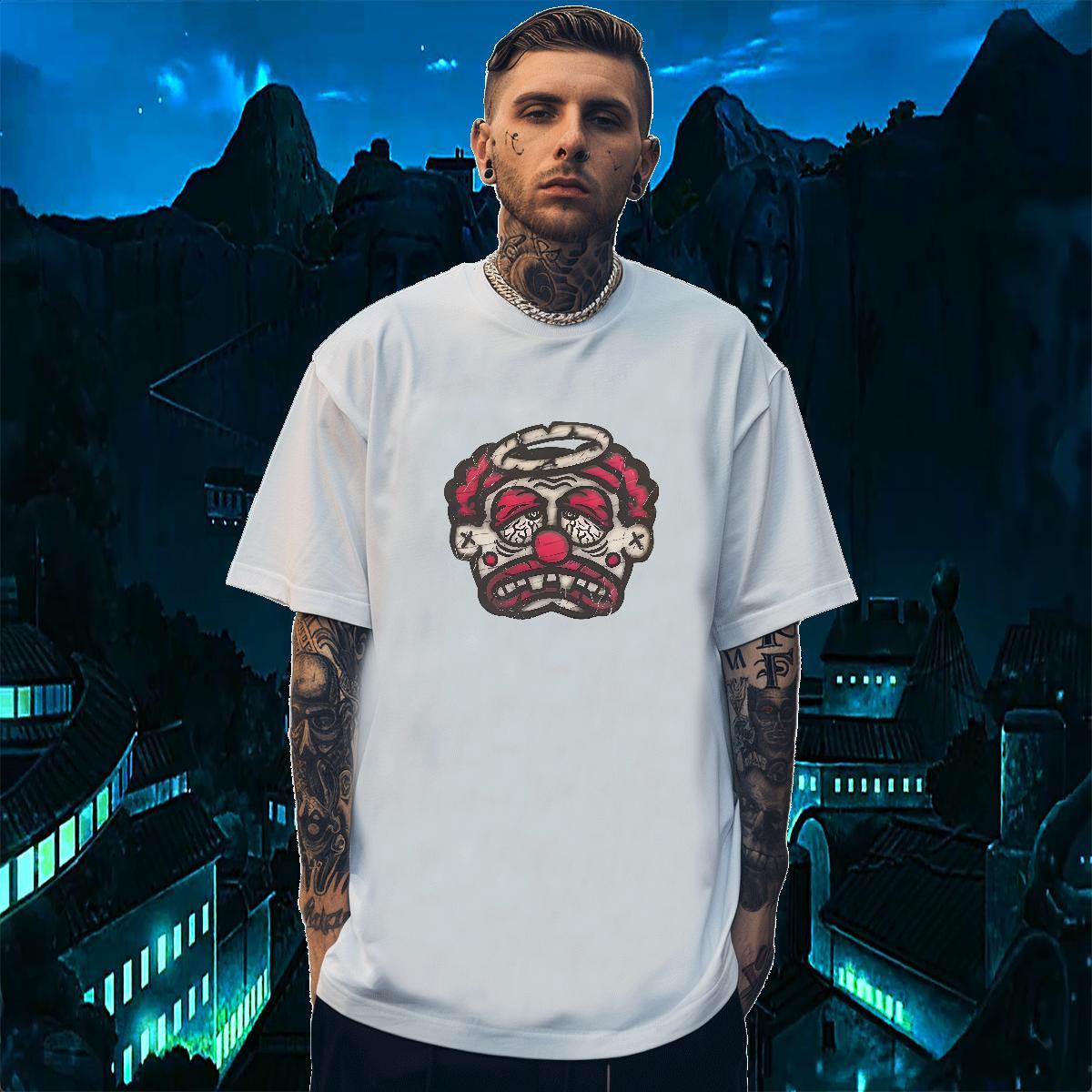 Classic Mens T Shirts 100% Cotton 230g skull Casual Beach DIY Crew Neck Men Clothes T-Shirt Wholesale Tees Shirts