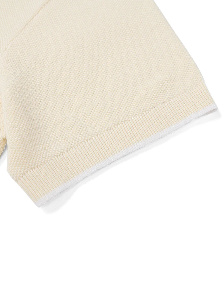 Summer Formal 100% Cotton Knitted Polo Shirt Mens Casual Breathable Top Comfortable Tshirt 240824