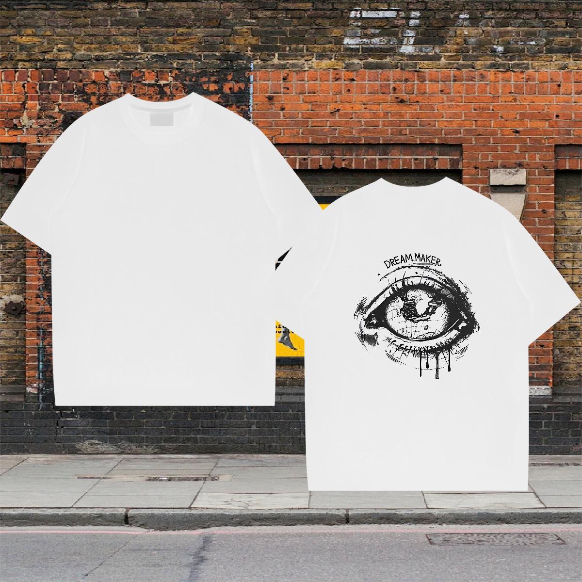 Soft T-Shirts for Men 230g 100% Cotton eyes Street Casual Graphic Crew Neck Breathable Men Tees Wholesale Tee Shirt