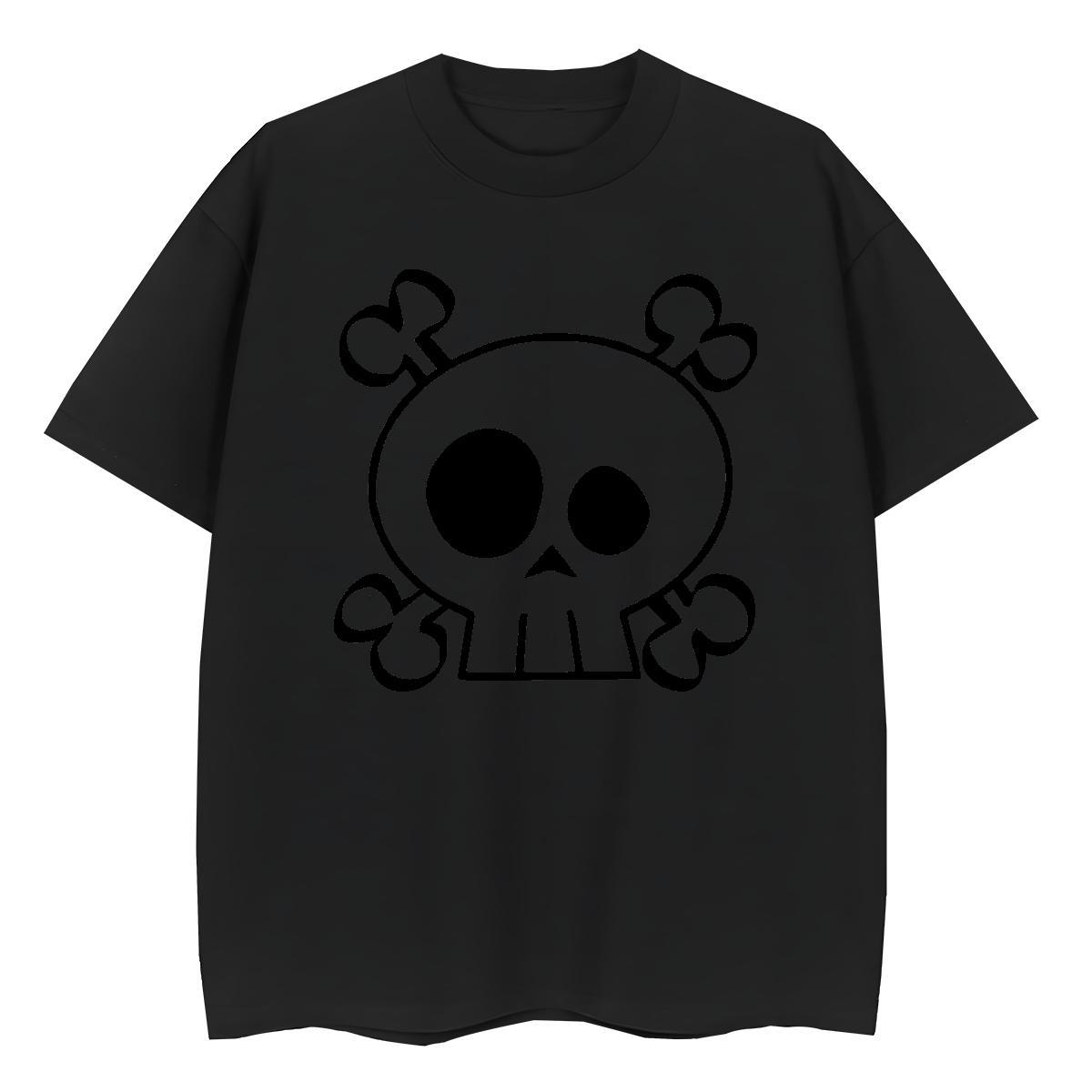 Designer T shirt 230g Pure Cotton skull Anime Printing Street Asian Size O Neck Short Sleeves Men Clothes T-Shirt Fashion Casual Tops