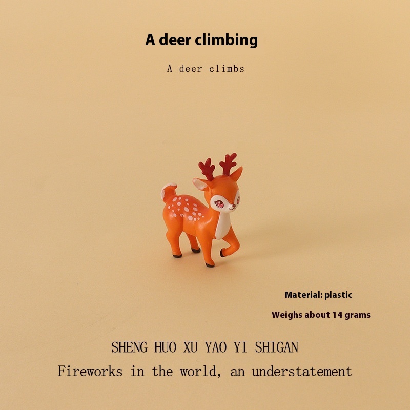 Decorative ed Deer Animal Figurine Fun Toy-Like Object for Home Interior Design and Workplace Accents