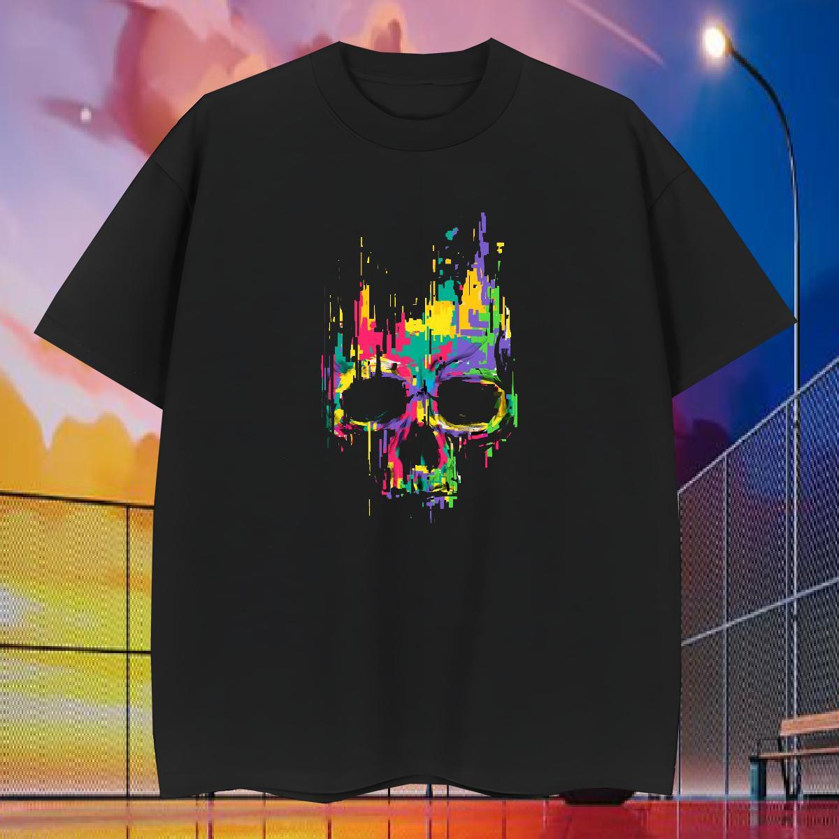 Designer T Shirt For Man 230g Pure Cotton skull Sport Plus Size Cartoon Breathable Crew Neck Couples T Shirts Classic Wear