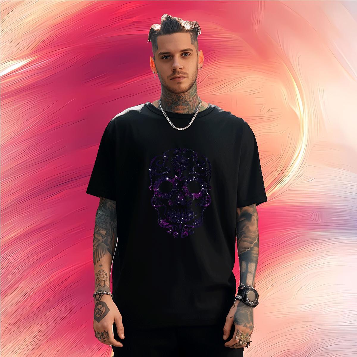Free Shipping Mens T Shirts 230g Pure Cotton skull Hip Hop Street Plus Size Custom Breathable Men Tshirts Designer Fashion Clothings