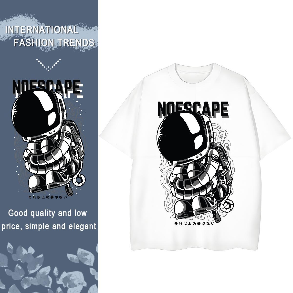 Unisex Womens Tshirts 230g 100% Cotton universe Daily Wear T shirt Comfortable Cartoon Print Tops Tees