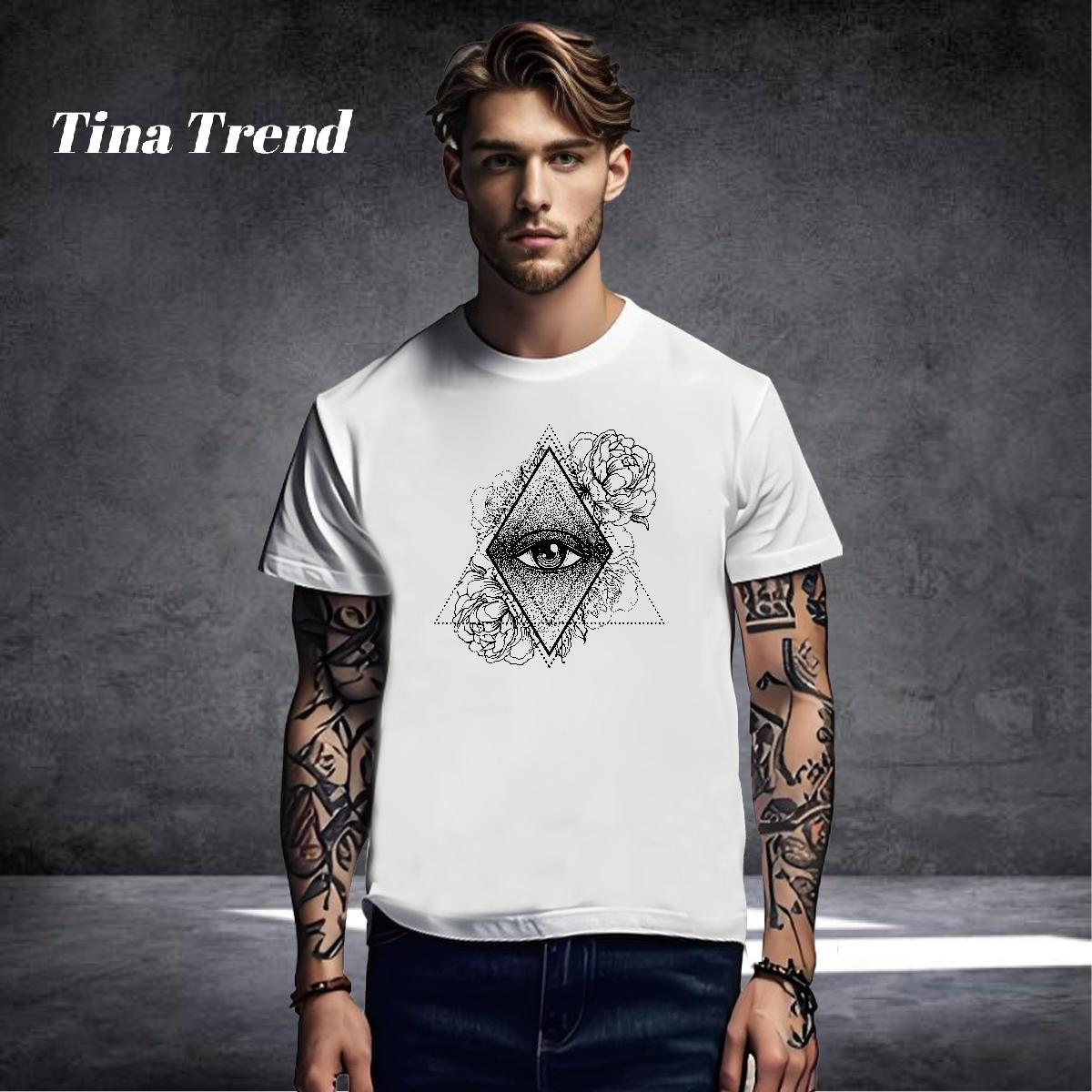 Loose Fit Men T Shirts 100% Cotton 230g eye of the devil High Street Hip Hop Custom Printing O Neck Short Sleeves Men Clothes T-Shirt Fashion Tops Shi