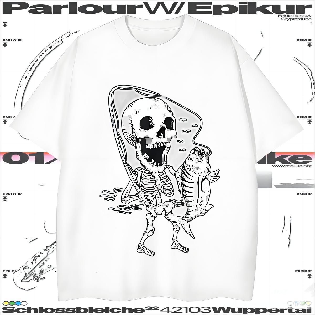 Cool Design T shirt 230g 100% Cotton skull Summer Casual Custom Big Size O-Neck Short Sleeve Men Tees 2024 Clothes