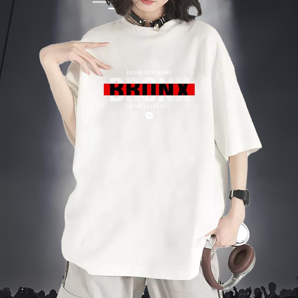 Unisex Womens Tshirts 230g Pure Cotton letter Street Casual T Shirts Women O Neck Short Sleeves Anime Print Tops