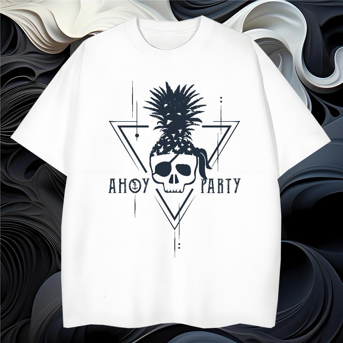 Classic T shirt 230g Cotton skull Beach DIY Printed Crew Neck Breathable Tshirt for Man Woman Classic Casual Tshirts
