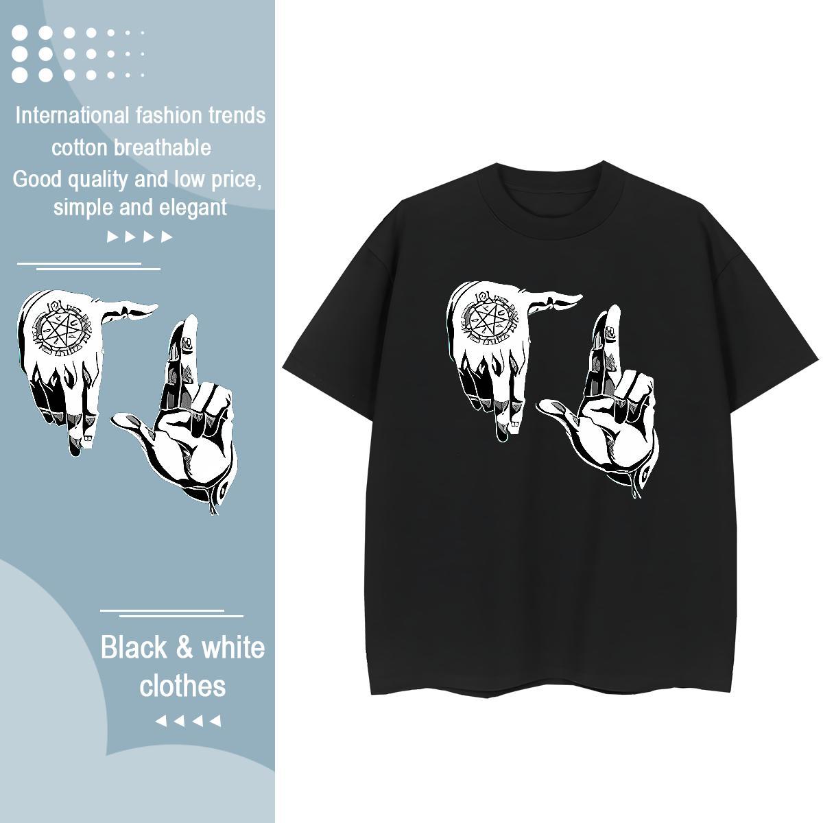Loose T-Shirts for Men 100% Cotton 230g hands Summer Casual Customized Print O-Neck Short Sleeve Men Tshirts 2024 Summer Tops Tees