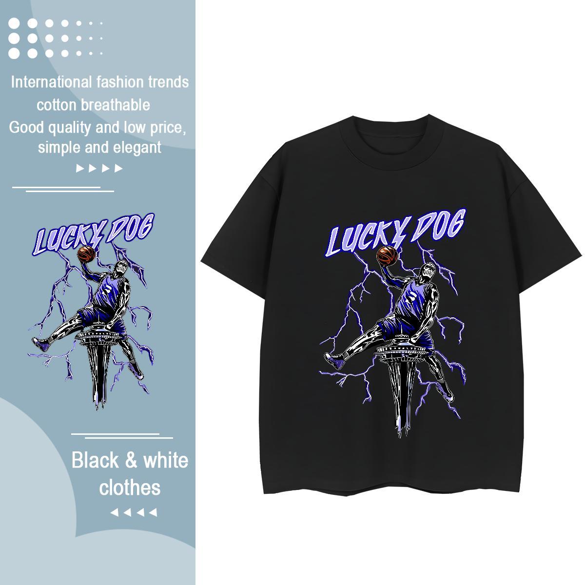 Classic T Shirt For Man 100% Cotton 230g basketball Casual Daily Wear Custom Cartoon Pure Cotton Men Tees Designer Tee Shirt