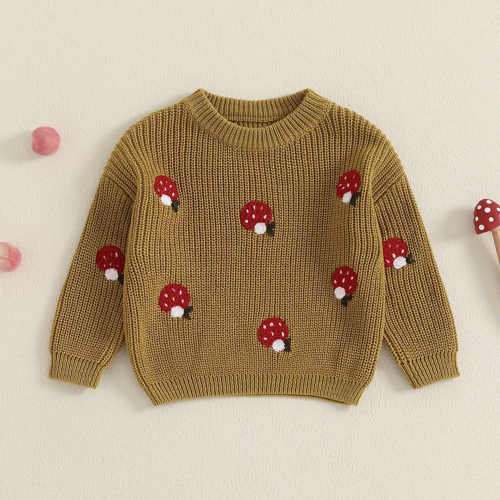 Citgeett autumn preschool newborn girl boy sweater casual embroidery warm knit long sleeved floral knit dressW240824
