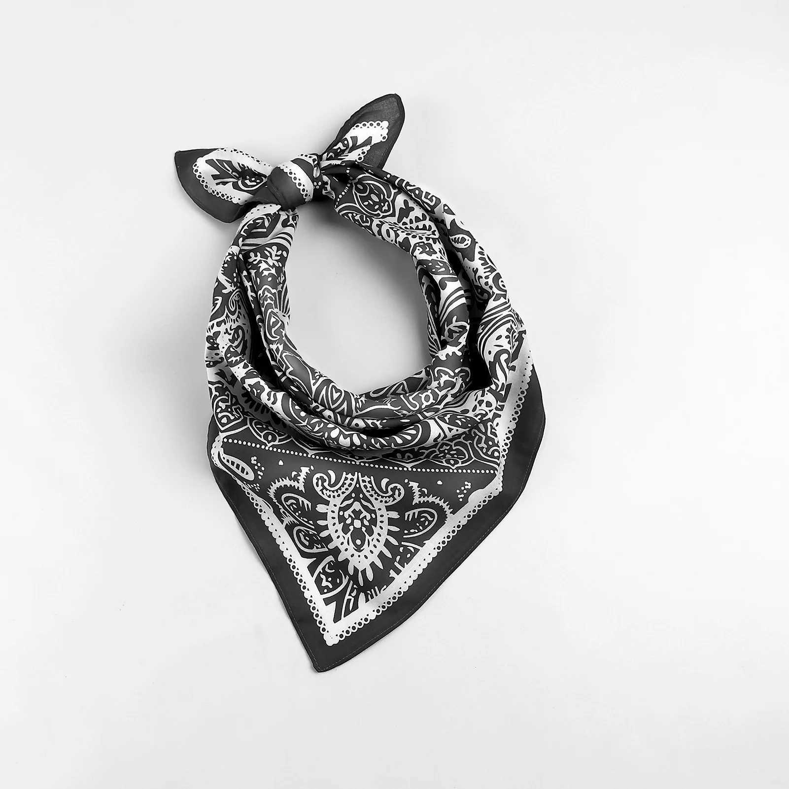 3 cotton placket flower hip-hop mens pocket outdoor sports square head and neck scarf wristband handle W240824