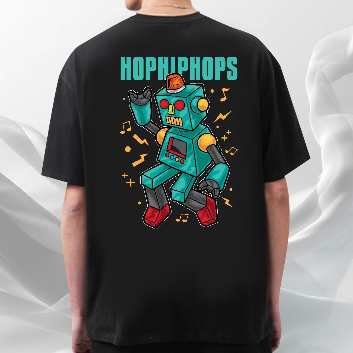 Loose Fit Man T Shirts 230g Pure Cotton robot Hip Hop Custom Big Size Short Sleeve Soft Couples T Shirts New Designer Tshirts