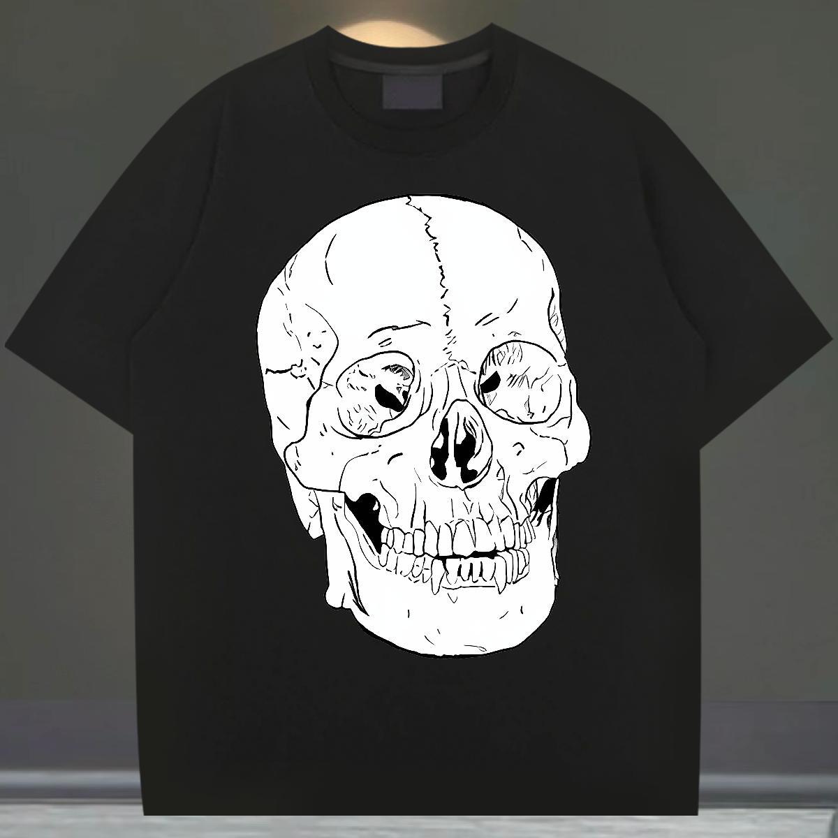 Designer T-Shirts for Men 100% Cotton 230g skull Spring Summer Custom Anime Pure Cotton Tshirts New Designer Tees Shirts