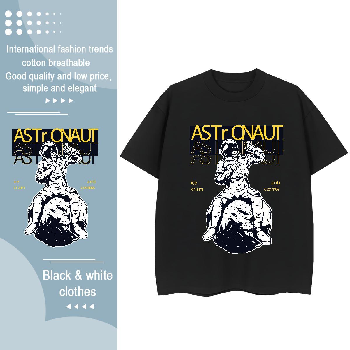 Wholesale Tshirt for Man Woman 100% Cotton 230g universe High Street Hip Hop Womens T Shirts Breathable Short Sleeve Cartoon Anime Tops