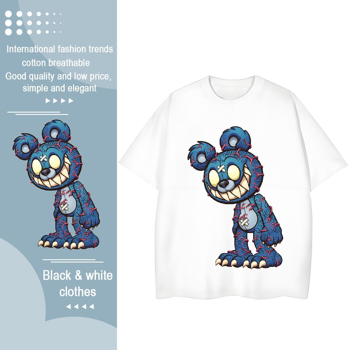 Free Shipping Woman Tshirt 230g Pure Cotton painting Sports Street Wear T-Shirts for Women Crew Neck Breathable Anime Tops Shirt