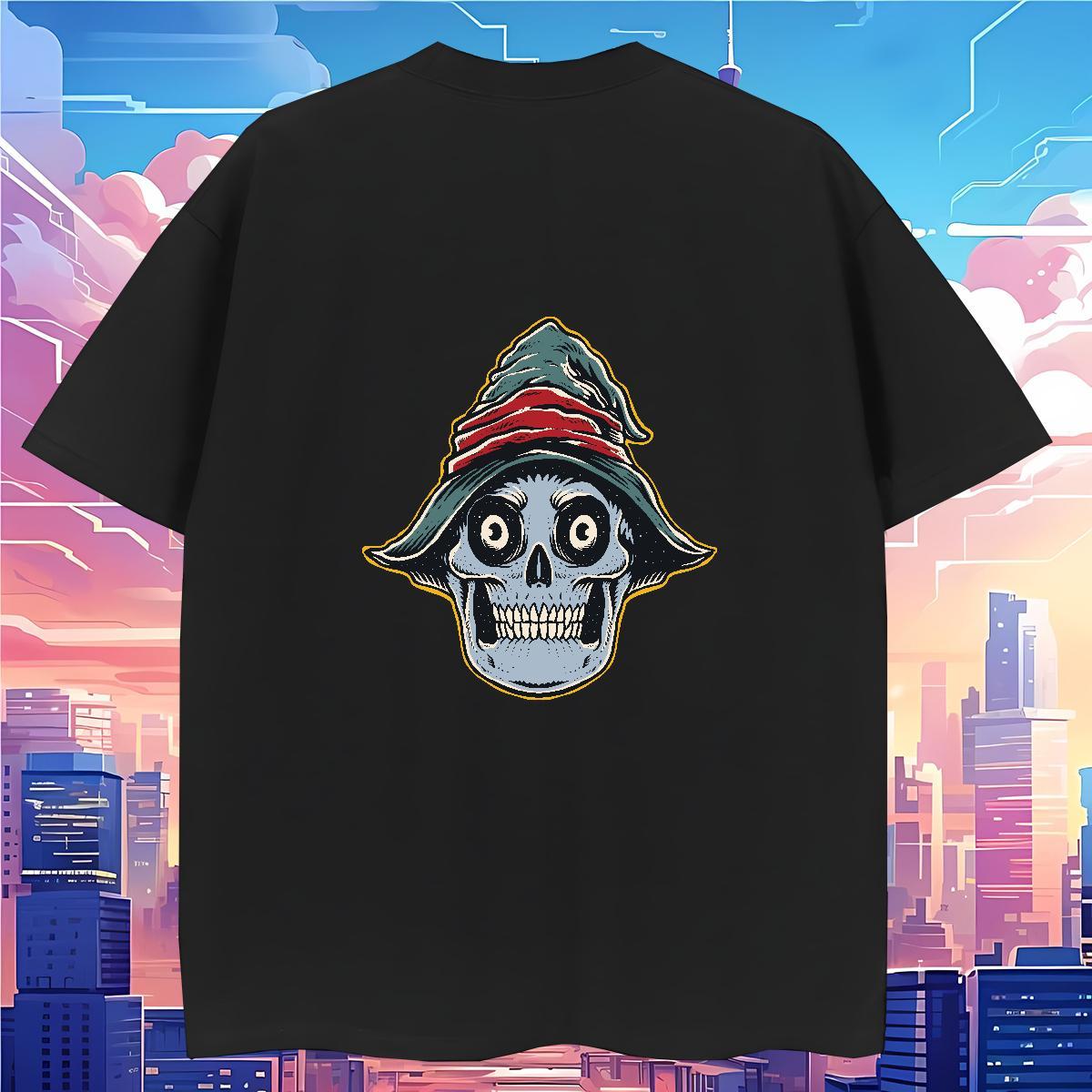 Classic T-Shirts 230g 100% Cotton skull Street DIY Printed Crew Neck Men Clothes T-Shirt 2024 Designer Tops Tees