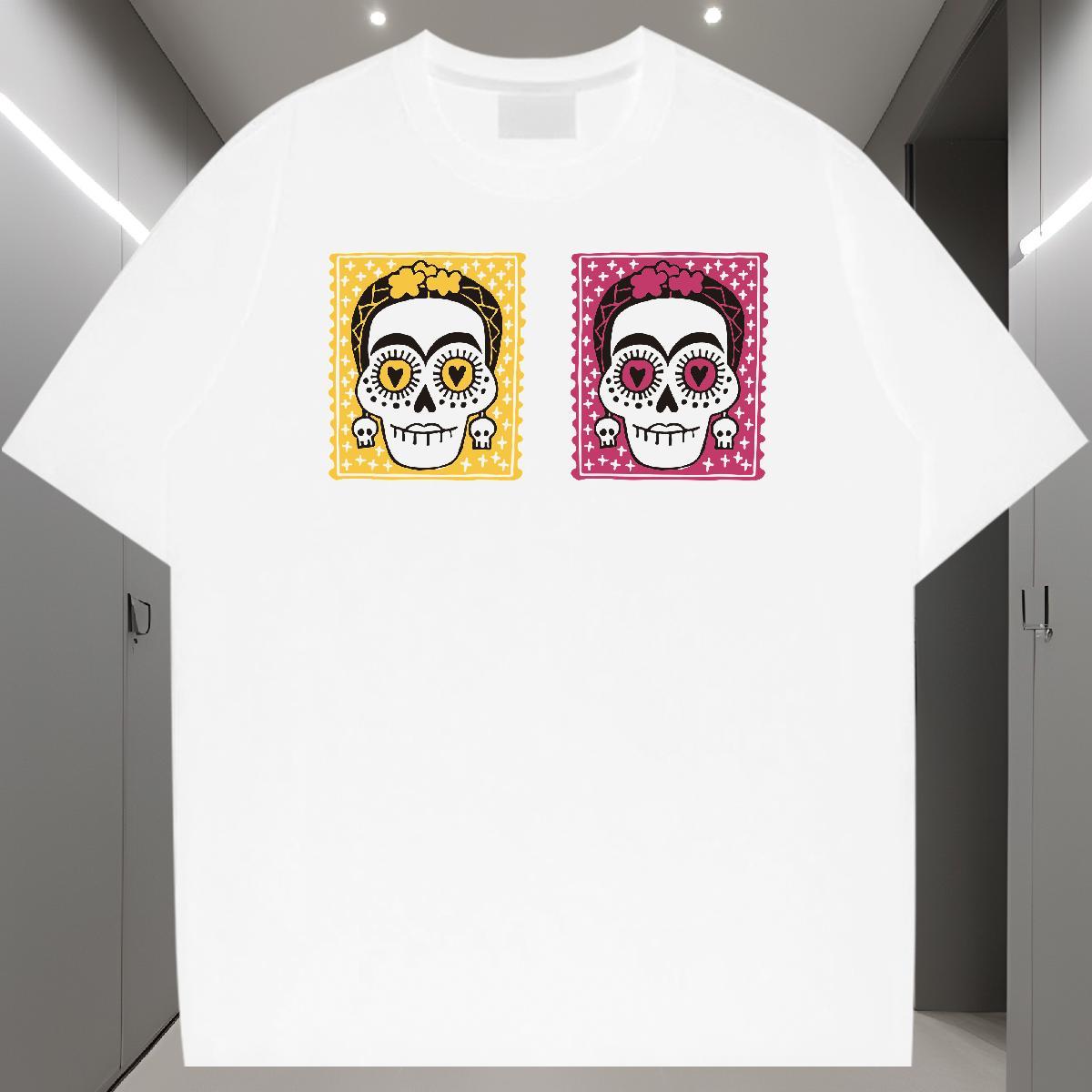 Comfortable Man T Shirts 100% Cotton 230g skull Sports Casual DIY Printed Breathable Crew Neck Tshirts Wholesale Tops Shirt